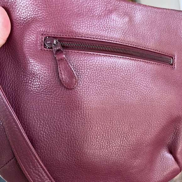 Gres Paris shoulder bag crossbody maroon burgundy pebbled leather - Picture 17 of 17